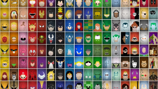 Colorful characters grid pattern faces - marvel free wallpaper