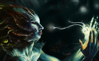 Woman candle glowing object fantasy - a digital painting free wallpaper