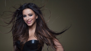 Woman long hair smiling wind 2 - plasticien free wallpaper