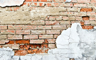 Brick wall peeling paint jigsaw - paint free wallpaper