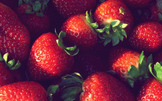 Strawberries leaves macro impressionism berry - strawberry free wallpaper