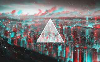 Triangle city stars aurora 3d - a triangle free wallpaper