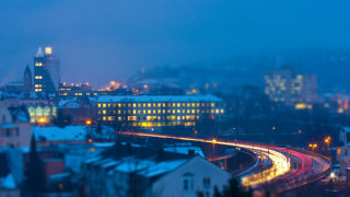 City skyline traffic night blurry - the road free wallpaper