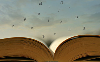 Floating words book sky clouds - a book free wallpaper