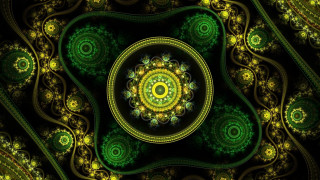 Green yellow pattern mandelbrot fractals - analytical art free wallpaper
