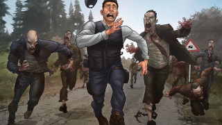 Zombies road man hat military - a group of zombies free wallpaper