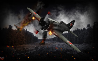 Fighter jet cloudy sky forest - dieselpunk free wallpaper