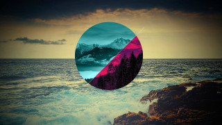 Mountain ocean sky sunset planet - surreal free wallpaper