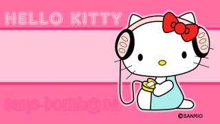 Hello kitty microphone pink background 2 - kitty wallpaper free wallpaper