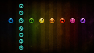 Colored buttons rainbow background dark - epic scale free wallpaper