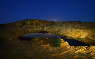 Rock moon water grass night - a moon in the sky above free wallpaper