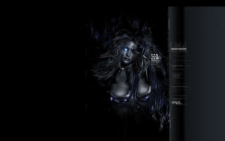 Gothic cyberpunk blueeyes longhair glowing - blue eye free wallpaper for desktop