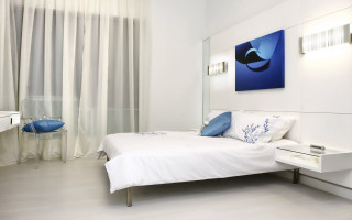 White bed dresser painting studio - bright studio setting free wallpaper