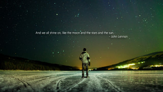 Man road night sky stars 2 - a quote free wallpaper