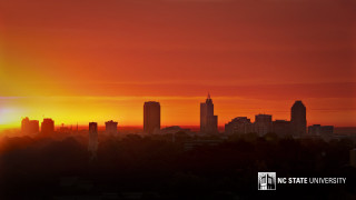 City skyline red sky sunset - dr. atl free wallpaper