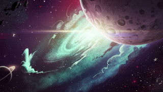 Space planet stars bright light 2 - galaxy free wallpaper