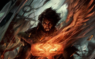 Man glowing ball demon arm - ball free wallpaper