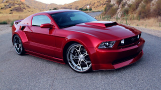 Red mustang california mountains 3d - dom qwek free wallpaper