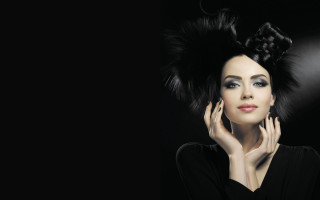 Gothic black haired black dress - daphne mcclure free wallpaper