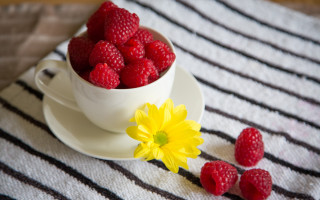 Raspberries yellow flower striped tablecloth 2 - striped free wallpaper