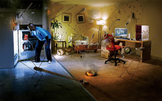 Surreal fire television man matte - david lachapelle free wallpaper