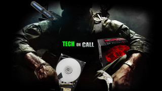 Man holding computer red light - a computer free wallpaper