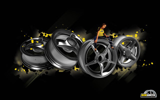 Woman walking tire black background - felipe seade free wallpaper