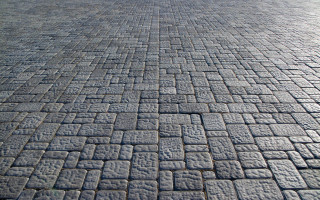 Black white dog brick sidewalk - detailed texture free wallpaper
