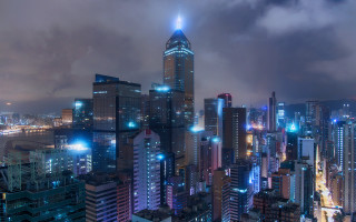 Cyberpunk tokyo night skyline ferris - andrew law free wallpaper