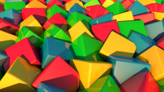 Colorful crystal cubism birthday cake - low free wallpaper