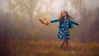 Little girl teddy bear field - elinor proby adams free wallpaper