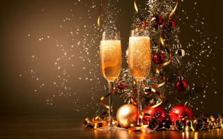 Champagne flutes christmas decorations snowflakes - snow flake free wallpaper