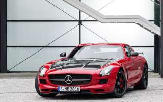 Red sports car building staircase 4 - a red sports car free wallpaper