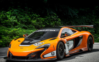 Orange sports car road forest - nice free wallpaper