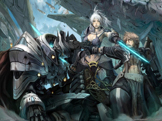 Couple people giant robot ship - final free wallpaper