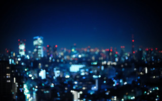 City night lights bubbles underwater - building free wallpaper