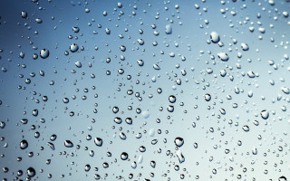 Water drops window blue sky - blue free wallpaper