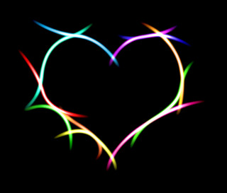 Heart black background rainbow lightning - effect free wallpaper