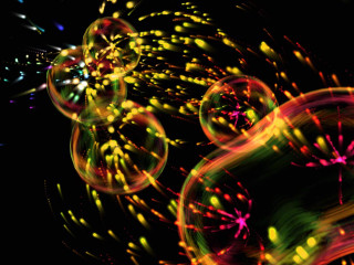 Colorful abstract background bubbles lights - particle free wallpaper