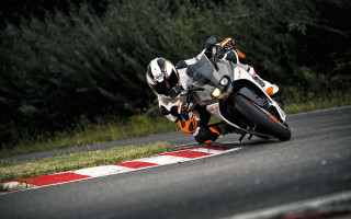 Motorcycle turn race track forest - heidelberg school free wallpaper