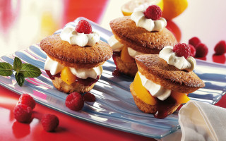 Plate desserts raspberries lemons food - the side of the plate free wallpaper