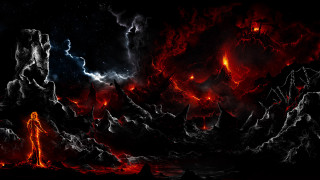 Lava woman gothic firestorm embers - a painting of a woman free wallpaper