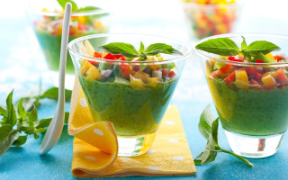 Fruit veggies cups spoon napkin - florence engelbach free wallpaper