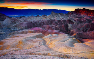 Mountain range sunset colorful sky - mystical free wallpaper