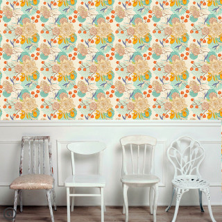 Room wallpaper chairs flower pattern - a flower pattern free wallpaper