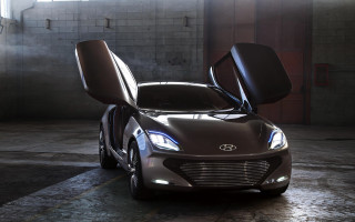 Garage car brick wall open - its door free wallpaper