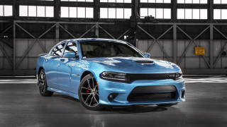Blue dodge charger garage black - a large window behind free wallpaper