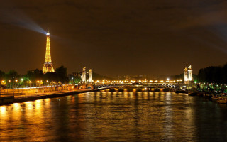 Paris bridge tower city lights - paris school free wallpaper