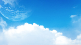 Plane flying blue sky clouds - space art free wallpaper