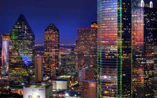 City skyline night lights architecture 3 - traffic free wallpaper